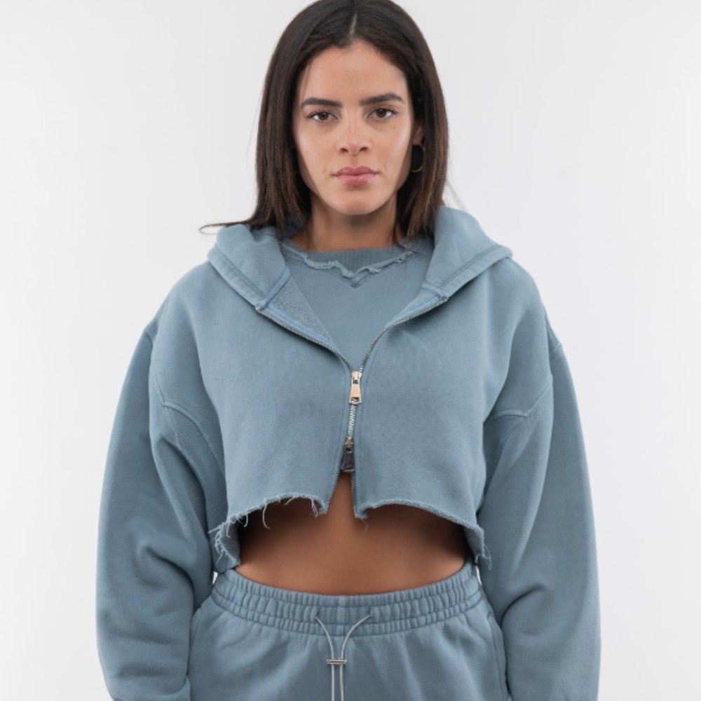 Brand New(ESNTLS) Women's Heavy Weight Crop Hoodie LEAD